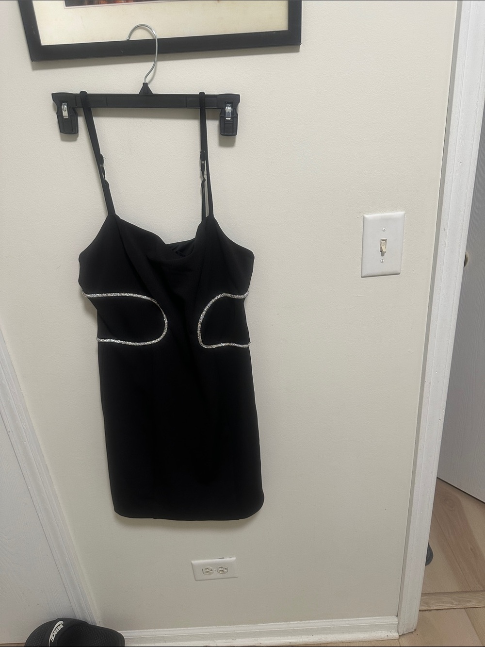Guess Black Mini Dress with Silver Trim Accents